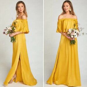 Show Me Your Mumu Hacienda Maxi Dress in Honey Gold Sheen Size XXS